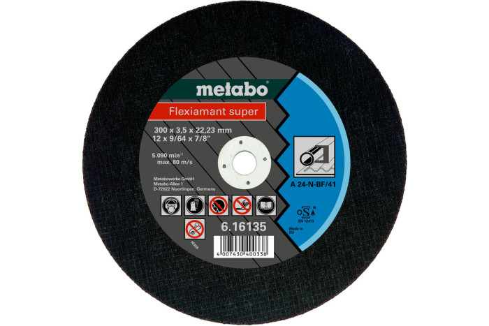 Купити Відрізний диск Metabo Flexiamant super 300x3,5x20 Сталь, TF 41 (616136000). Офіційний магазин Metabo, фірмова гарантія з доставкою по Украіні
