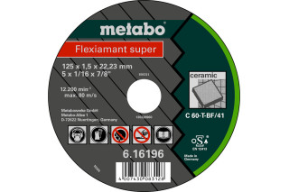 Відрізний диск Metabo Flexiamant super 115x1,0x22,2 Керамика, TF41 (616195000)