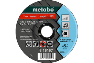 Зачисний диск Metabo Flexiamant Super FKS 60 125x4,0x22,23 Inox SF 27 (616198000)