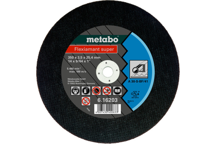 Купить Отрезной диск Metabo Flexiamant super 300x3,0x25,4 Сталь, TF 41 (616202000). Официальный магазин Metabo, фирменная гарантия с доставкой по Украине.