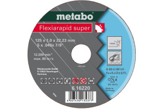 Відрізний диск Metabo Flexiarapid Super 125х0,8х22,23 Inox, TF 42 (616209000)