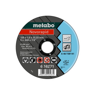 Відрізний диск Metabo Novorapid 125x1,0x22,2 Inox, TF 41 (616271000)