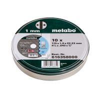 10 відрізних дисків Metabo 115x1,0x22,2 Inox, TF 41 (616358000)