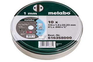 10 відрізних дисків Metabo 115x1,0x22,2 Inox, TF 41 (616358000)