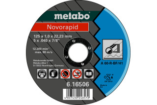Отрезной диск Metabo Novorapid 125x1,0х22,2 , Сталь, TF 41 (616506000)