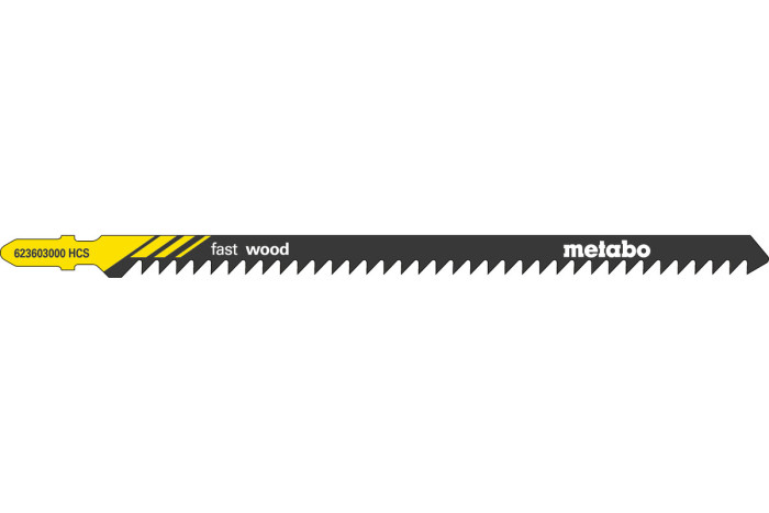 Купить 5 лобзиковых пилок Metabo «Fast Wood», 155/ 4,0 мм (623603000). Официальный магазин Metabo, фирменная гарантия с доставкой по Украине.
