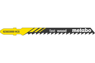 3 пилкових полотна для лобзиків Metabo «Fast Wood», 74/ 4,0 мм (623964000)