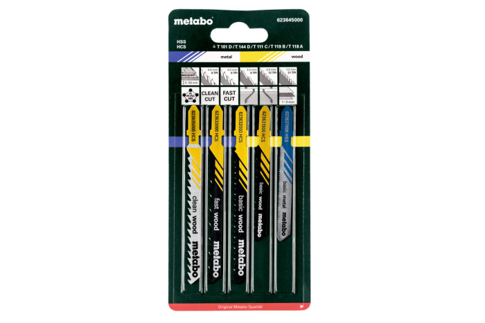 Купити Набір пильних полотен для лобзиків Metabo 2, Д+М+Пласт., 5 предметів (623645000). Офіційний магазин Metabo, фірмова гарантія з доставкою по Украіні