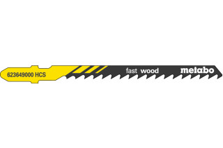 5 пилкових полотен для лобзиків Metabo «Fast Wood», 74/ 4,0 мм (623649000)