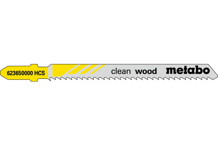 Купить 5 лобзиковых пилок Metabo «Clean Wood», 74/ 2,5 мм (623650000). Официальный магазин Metabo, фирменная гарантия с доставкой по Украине.