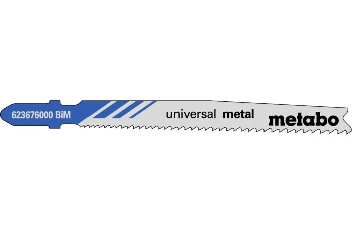 Купить 5 лобзиковых пилок Metabo «Universal Metal», 74 мм/Progr. (623676000). Официальный магазин Metabo, фирменная гарантия с доставкой по Украине.