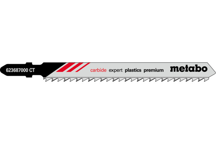 Купить 3 лобзиковые пилки Metabo «Expert Plastics Premium», 91/ 3,3 мм (623687000). Официальный магазин Metabo, фирменная гарантия с доставкой по Украине.