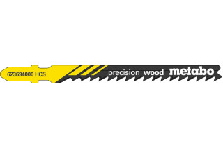 5 пилкових полотен для лобзиків Metabo «Presicion Wood», 74/ 4,0 мм (623694000)