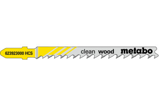 5 пилкових полотен для лобзиків Metabo «Clean Wood», 74 мм/Progr. (623923000)