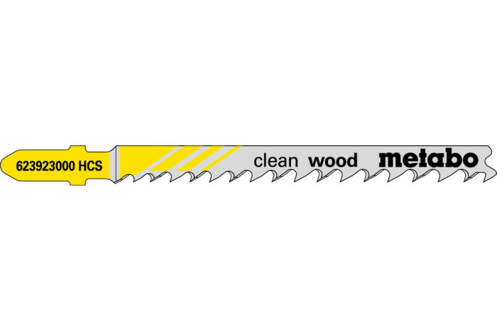 Купить 5 лобзиковых пилок Metabo «Clean Wood», 74 мм/Progr. (623923000). Официальный магазин Metabo, фирменная гарантия с доставкой по Украине.