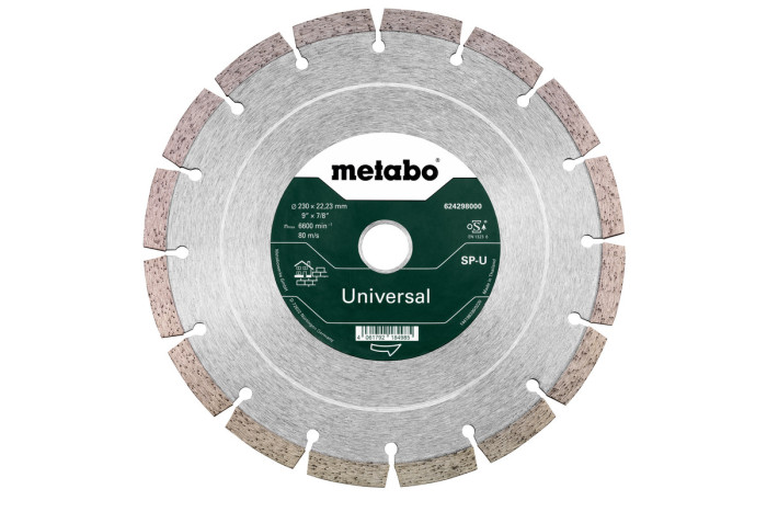 Купити Алмазний відрізний диск Metabo 230x22.23 mm SP-U (624298000). Офіційний магазин Metabo, фірмова гарантія з доставкою по Украіні