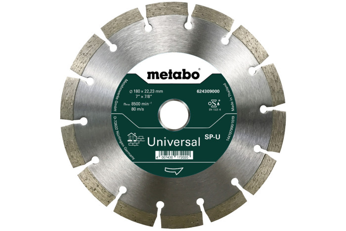 Купить Алмазный отрезной диск Metabo 180x22,23 мм (624309000). Официальный магазин Metabo, фирменная гарантия с доставкой по Украине.