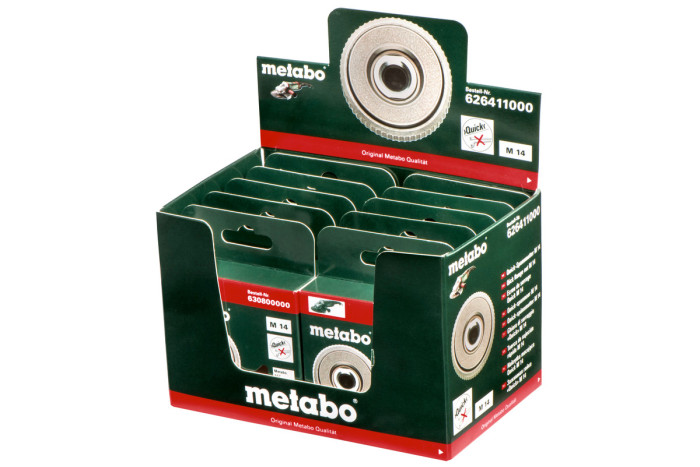 Купить 10 быстрозажимных гаек Metabo M 14/ подставка (626411000). Официальный магазин Metabo, фирменная гарантия с доставкой по Украине.