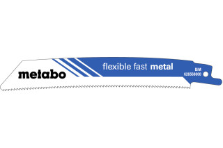5 пилкових полотен для шабельних пилок Metabo «Flexible Fast Metal», 150 x 0,9 мм (626568000)