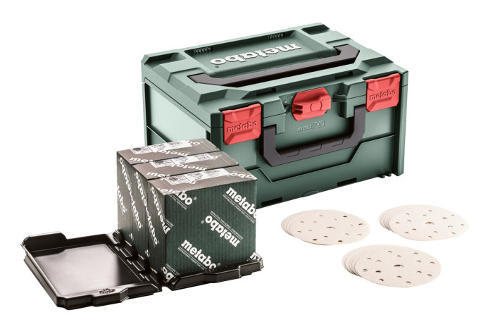 Купить Набор абразивов Metabo metaBOX «multi-hole», 150 шт, краска (626755000). Официальный магазин Metabo, фирменная гарантия с доставкой по Украине.