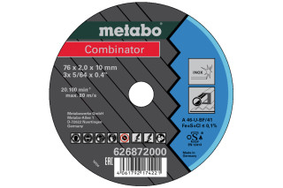 Відрізні круги Metabo 3 Combinator 76x2,0x10 мм, Inox, TF 42 (626872000)