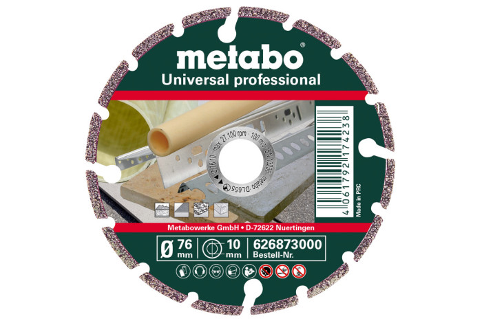 Купить Алмазный отрезной круг Metabo 76x10,0 мм, «UP», универсальный «Professional» (626873000). Официальный магазин Metabo, фирменная гарантия с доставкой по Украине.