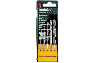Касета зі свердлами Metabo по дереву, 5 предметів, Е 6,3 (627111000)