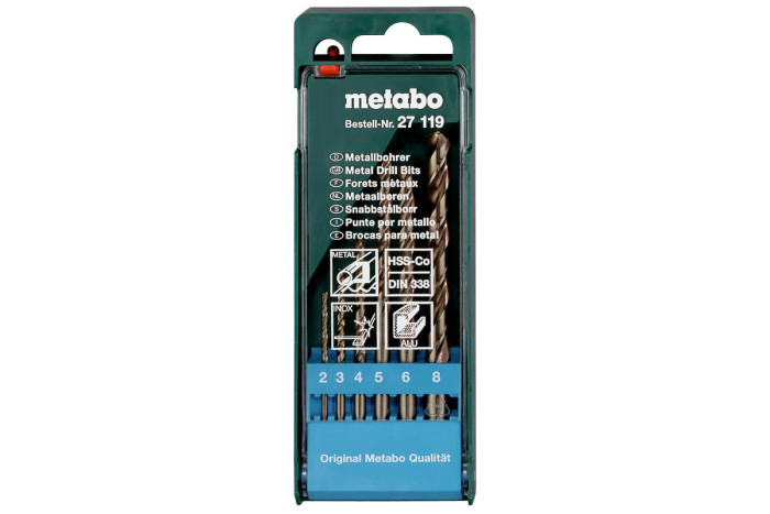 Купити Касета зі свердлами Metabo HSS-Cо, 6 предметів (627119000). Офіційний магазин Metabo, фірмова гарантія з доставкою по Украіні