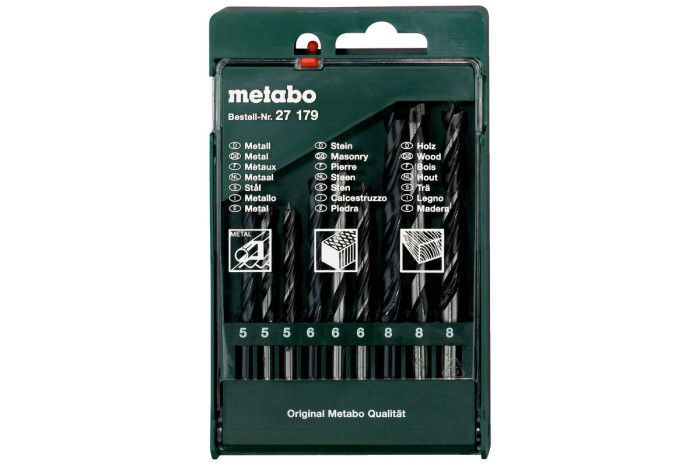 Купить Кассета со сверлами Metabo 9 предметов (627179000). Официальный магазин Metabo, фирменная гарантия с доставкой по Украине.