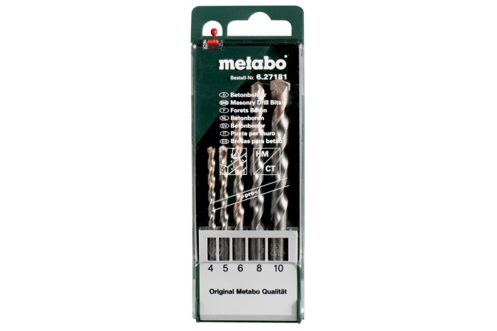 Купить Кассета со сверлами по бетону Metabo PRO, 5 предметов (627181000). Официальный магазин Metabo, фирменная гарантия с доставкой по Украине.