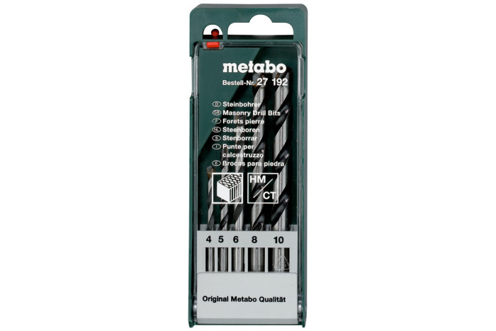 Купити Касета зі свердлами Metabo по каменю, 5 предметів (627192000). Офіційний магазин Metabo, фірмова гарантія з доставкою по Украіні