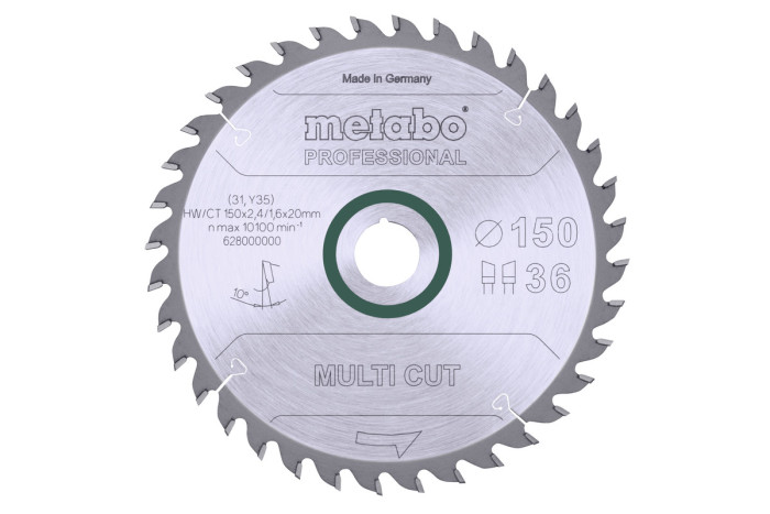 Купити Пилкове полотно Metabo «Multi Cut - Professional», 150x20, Z36 WZ 10° (628000000). Офіційний магазин Metabo, фірмова гарантія з доставкою по Украіні