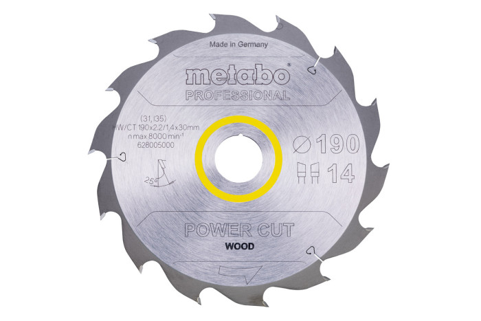 Купити Пилкове полотно Metabo «Power Cut Wood — Professional», 190х30, Z14 WZ 25° (628005000). Офіційний магазин Metabo, фірмова гарантія з доставкою по Украіні