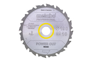 Пилкове полотно Metabo «Power Cut Wood — Professional», 152x20, Z12 FZ 15° (628001000)