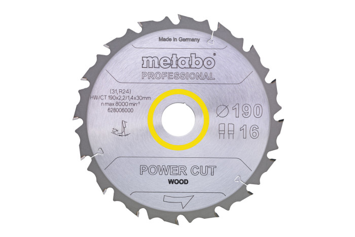 Купити Пилкове полотно Metabo «Power Cut Wood - Professional», 190x30, Z16 FZ/FA 12° (628006000). Офіційний магазин Metabo, фірмова гарантія з доставкою по Украіні