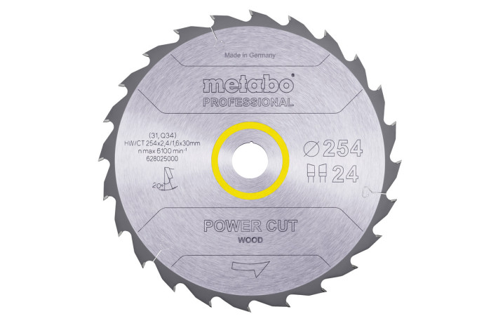 Купити Пилкове полотно Metabo «Power Cut Wood — Professional», 254x30, Z24 WZ 20° (628025000). Офіційний магазин Metabo, фірмова гарантія з доставкою по Украіні