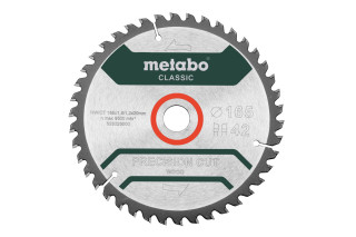 Пилкове полотно Metabo «Precision Cut Wood — Classic», 165x20 Z42 WZ 5° (628026000)