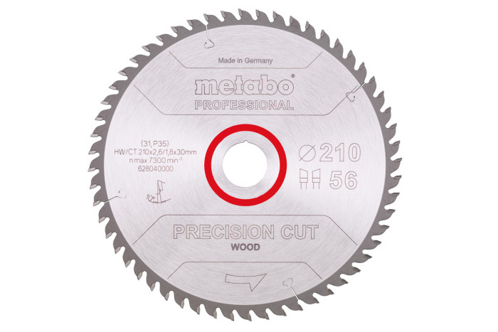Купити Пилкове полотно Metabo «Precision Cut Wood — Professional», 210х30, Z56 WZ 10° (628040000). Офіційний магазин Metabo, фірмова гарантія з доставкою по Украіні