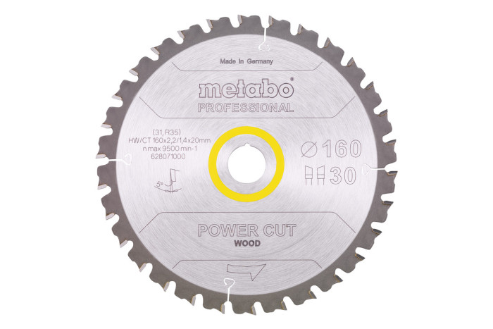 Купити Пилкове полотно Metabo «Power Cut Wood — Professional», 160x20, Z30 WZ 5° (628071000). Офіційний магазин Metabo, фірмова гарантія з доставкою по Украіні