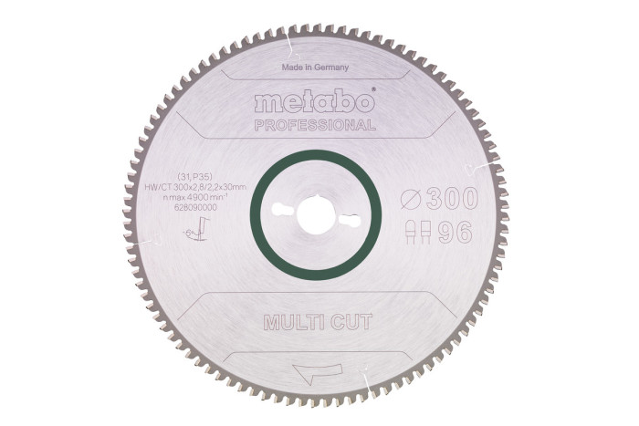 Купить Пильное полотно Metabo «Multi Cut — Professional», 300x30, Z96 FZ/TZ, 6°neg. (628090000). Официальный магазин Metabo, фирменная гарантия с доставкой по Украине.