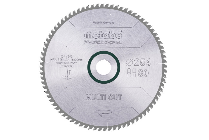 Купити Пилкове полотно Metabo «Multi Cut — Professional», 254x30, Z80 FZ/TZ, 5° (628093000). Офіційний магазин Metabo, фірмова гарантія з доставкою по Украіні