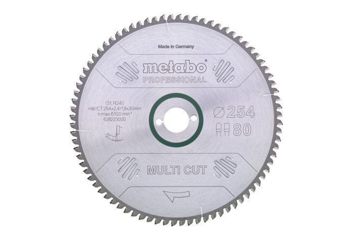 Купити Пилкове полотно Metabo «Multi Cut — Professional», 254x30, Z80 FZ/TZ, 5°neg. (628223000). Офіційний магазин Metabo, фірмова гарантія з доставкою по Украіні