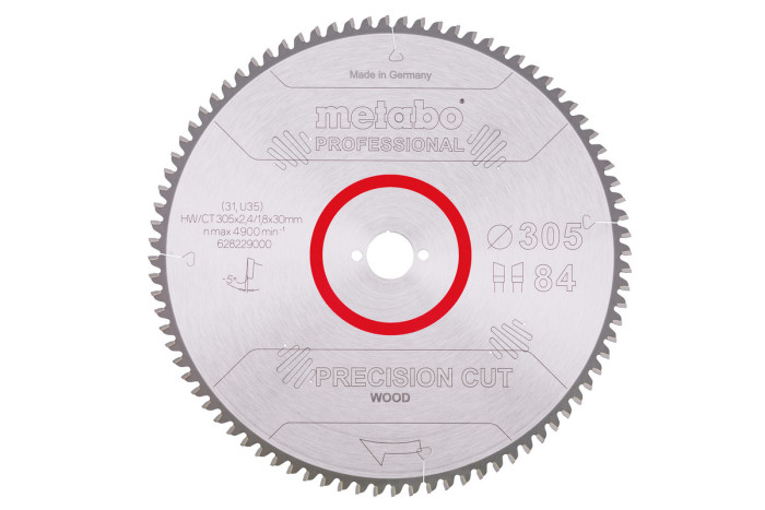 Купити Пилкове полотно Metabo «Precision Cut Wood — Professional», 305x30, Z84 WZ 5° neg. (628229000). Офіційний магазин Metabo, фірмова гарантія з доставкою по Украіні