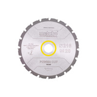 Пилкове полотно Metabo «Power Cut Wood — Professional», 216X30, Z20 WZ 5° neg. (628230000)
