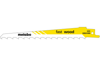 5 пилкових полотен для шабельних пил Metabo «Fast Wood», 150 x 1,25 мм (628241000)