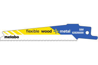 5 пилкових полотен для шабельних пил Metabo «Flexible Wood + Metal», 100 x 0,9 мм (628266000)