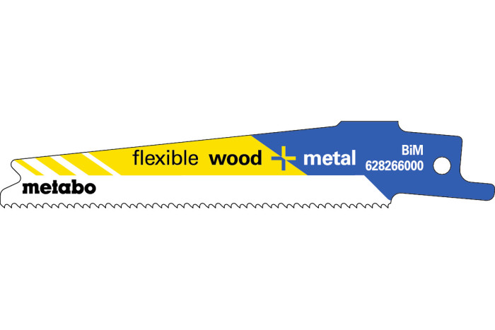 Купить 5 пилок для сабельных пил Metabo «Flexible Wood + Metal», 100 x 0,9 мм (628266000). Официальный магазин Metabo, фирменная гарантия с доставкой по Украине.