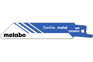 5 пилкових полотен для шабельних пилок Metabo «Flexible Metal», 100 x 0,9 мм (628268000)