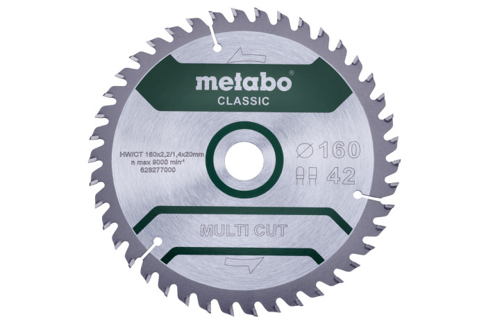 Купить Пильное полотно Metabo «Multi Cut - Classic», 160x20 Z42 FZ/TZ 5° (628277000). Официальный магазин Metabo, фирменная гарантия с доставкой по Украине.
