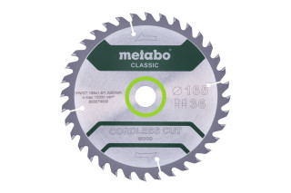 Пилкове полотно Metabo «Cordles Cut Wood - Classic», 165x20 Z36 WZ 15° (628279000)